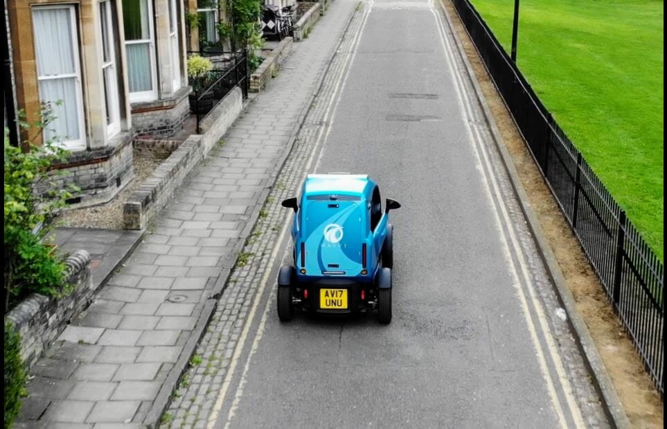 AI car driving down the street