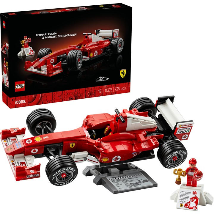 LEGO Icons Ferrari F2004 & Michael Schumacher F1 Car Model Kit 11375 - Image 9